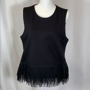 EUC J.Crew Black Fringe Top XL
